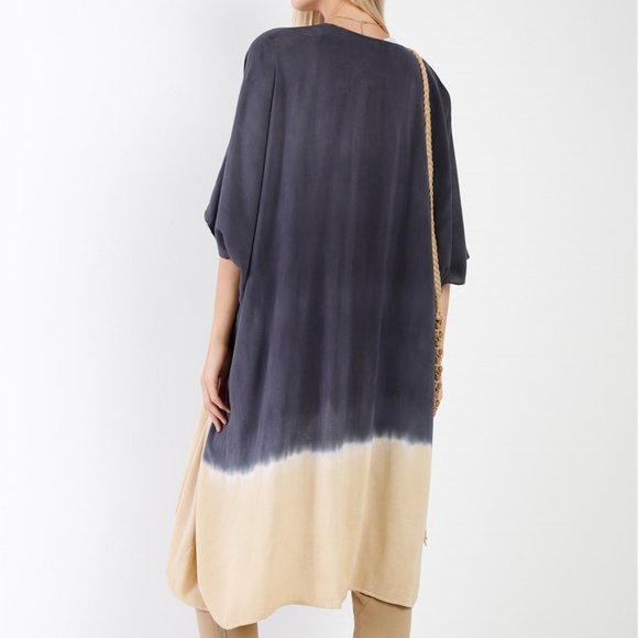 Tie-Dye Open Front Oversized Midi Kimono/Cover Up - Picture 5 of 6